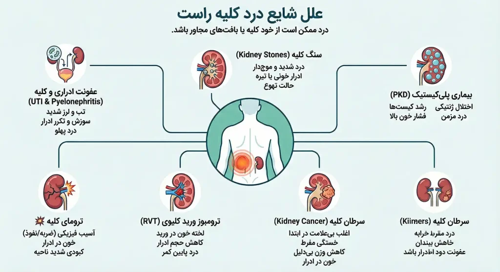 علت درد کلیه راست چیست