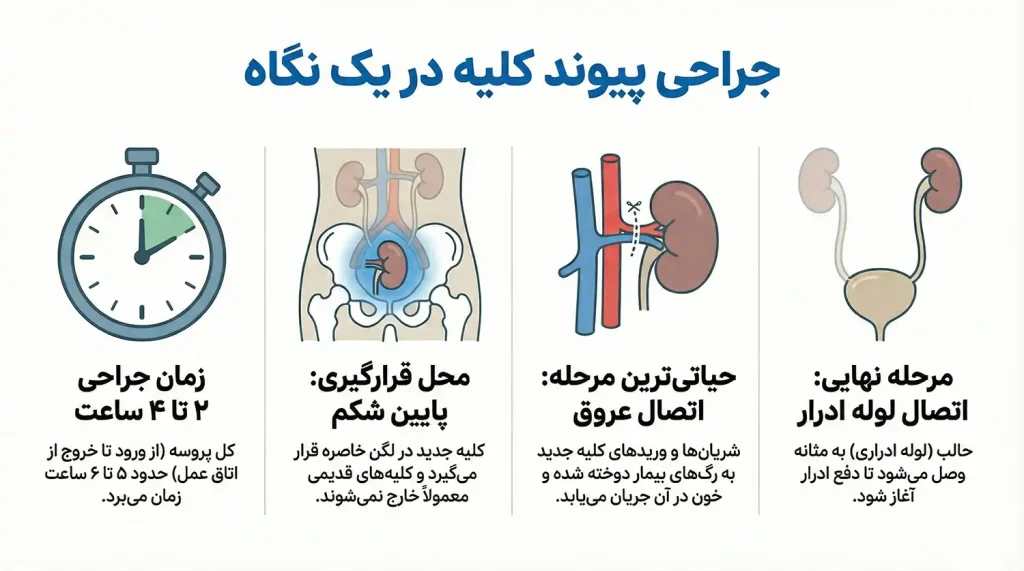 عمل پیوند کلیه چقدر طول میکشد