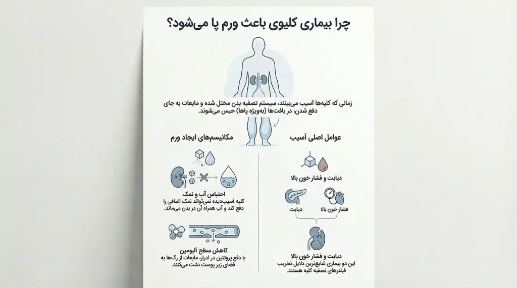 علت ورم پا در بیماران کلیوی چیست