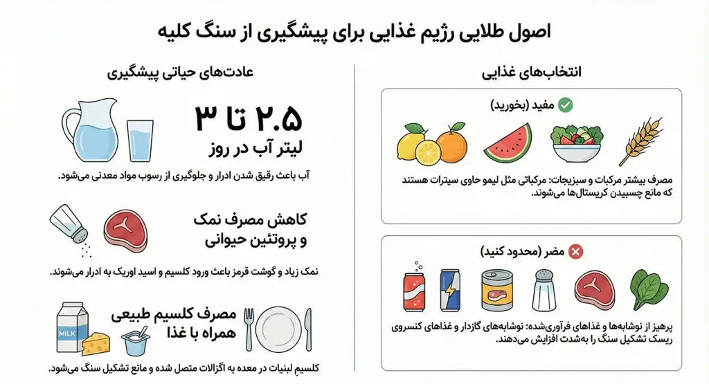 رژیم غذایی مناسب برای پیشگیری و دفع سنگ کلیه